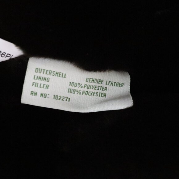 ORVIS Brown Soft Leather Faux Fur Lined Coat Womens Sz L Full Zip Smooth Collar - Picture 5 of 8